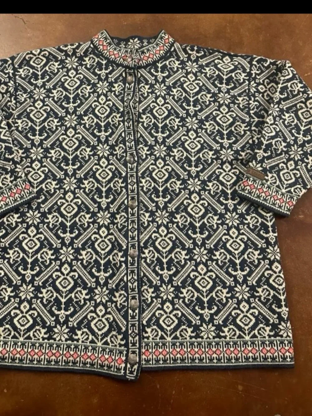 VTG DALE of NORWAY Cardigan Sweater Size MX Wool